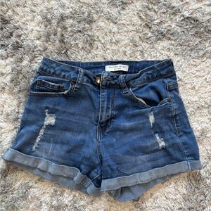 Encore Jeans Distressed Blue Jean Shorts